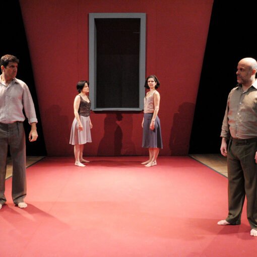 Alexandre Dantas, Claudia Ventura, Priscila Amorim e Marcos França. A Serpente, de Nelson Rodrigues, 2012. Foto: Luiz Henrique Sá