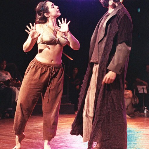 Viviana Rocha e Pedro Rocha. Peer Gynt, de Henrik Ibsen (leitura encenada), 2006. Foto: Luiz Henrique Sá.